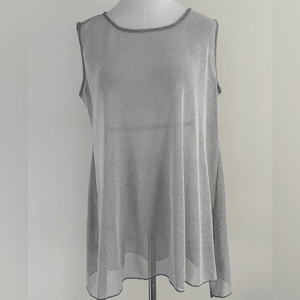 Ic By Connie K || Sheer Mesh Tunic Top. Sz. L
